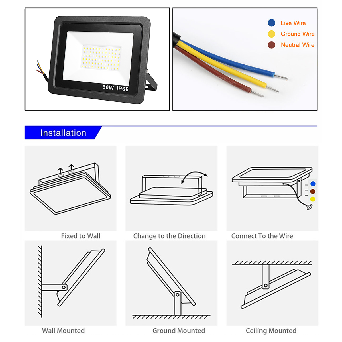 10203050100200W-6500K-Sensor-Flood-Lamp-IP66-Waterproof-Camping-Wall-Light-Garden-Patio-1872341-12