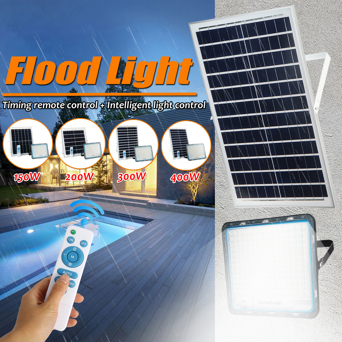 150W-TO-400W-Outdoor-Remote-Control-Light-4Modes-Waterproof-Solar-Flood-Light-Multi-function-Garden--1625747-1