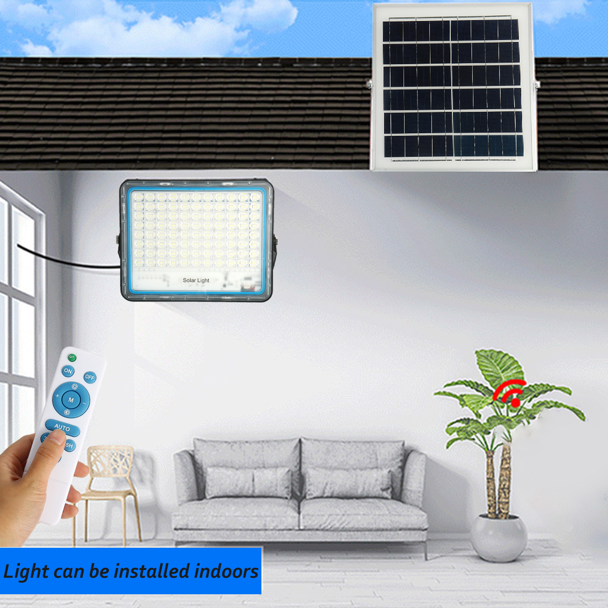 150W-TO-400W-Outdoor-Remote-Control-Light-4Modes-Waterproof-Solar-Flood-Light-Multi-function-Garden--1625747-6