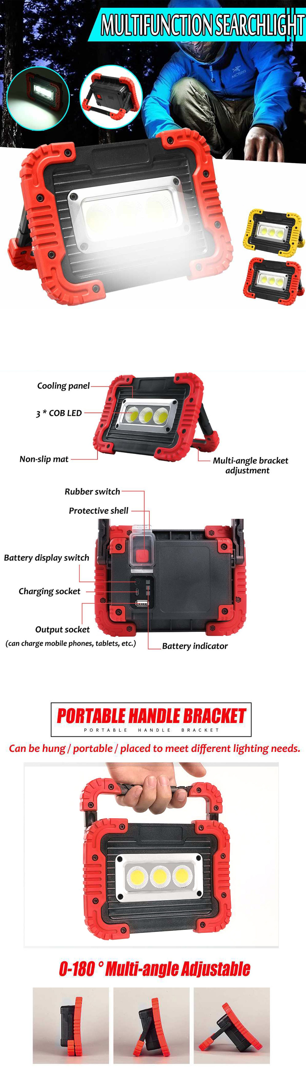 30W-COB-Work-Lamp-2-Modes-Adjustable-USB-Rechargeable-Camping-Light-Searchlight-Power-Bank-1872185-1