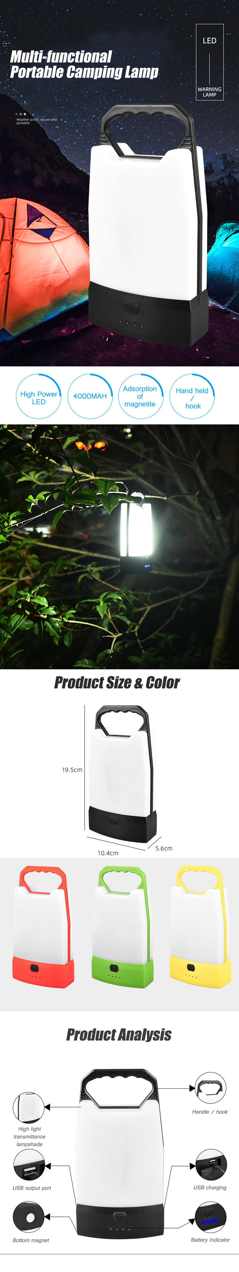 4-Modes-4000mAh-LED-Camping-Lamp-Portable-Spotlight-Waterproof-Searchlight-Work-Light--For-Hiking-Fi-1718591-1
