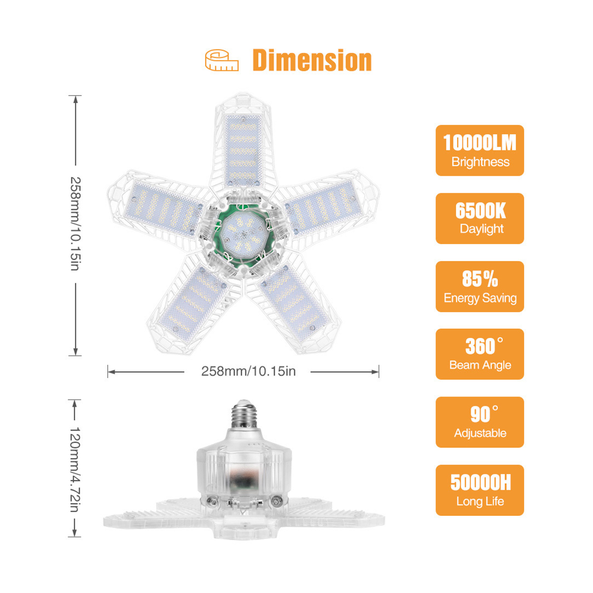 5-Leaf-Foldable-Camping-Lamp-LED-Lantern-Portable-USB-Rechargeable-Garage-Lamp-For-Tent-Lighting-1777597-7