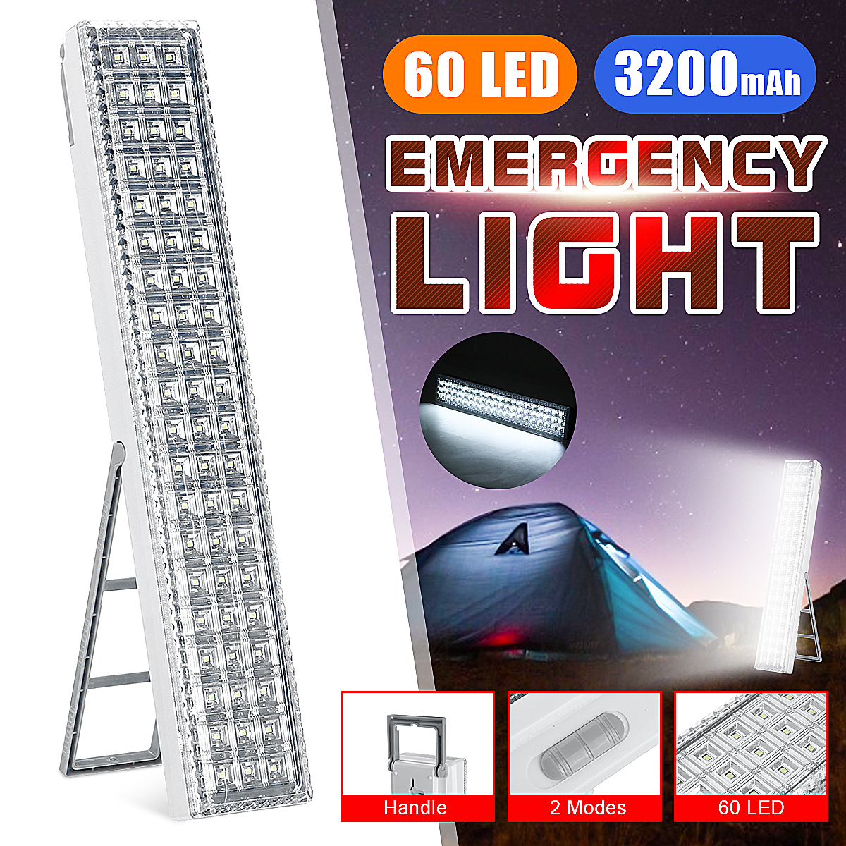 60-LED-3200mAh-SMD-Emergency-Camping-Light-2-Modes-Rechargeable-Work-Lamp-Night-Warning-Lantern-1634004-1