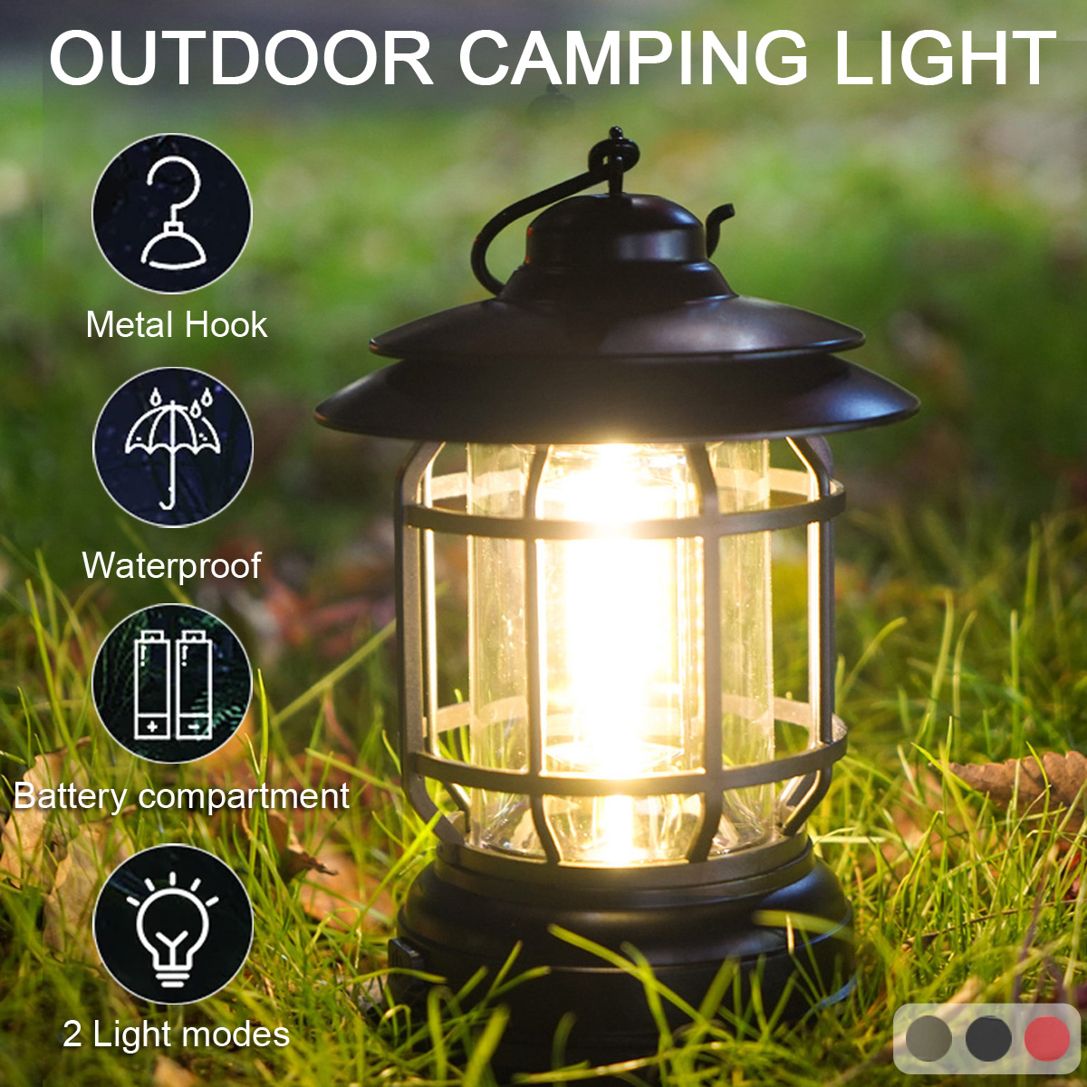 Outdoor-COB-Camping-Lamp-300LM-Retro-Light-Portable-Emergency-Lighting-Tent-Kerosene-Lantern-For-Hik-1930684-1