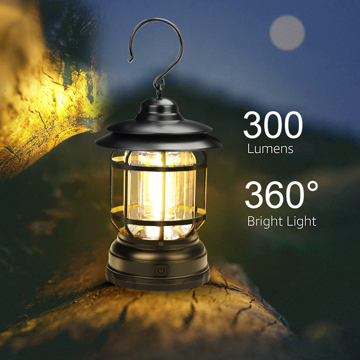 Outdoor-COB-Camping-Lamp-300LM-Retro-Light-Portable-Emergency-Lighting-Tent-Kerosene-Lantern-For-Hik-1930684-3