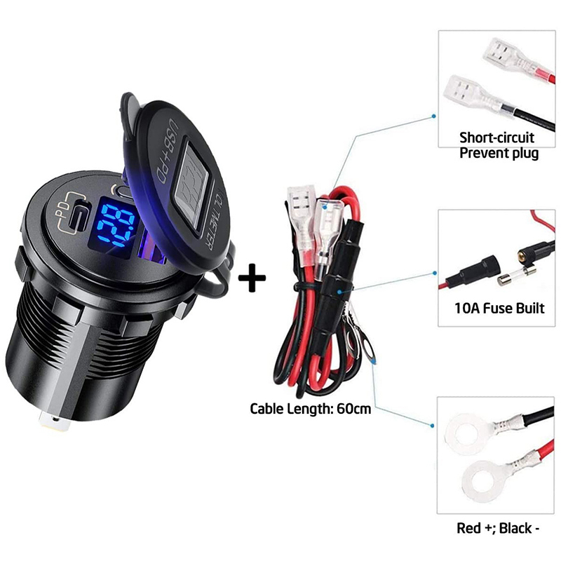 Bakeey-12V-Motorcycle-LED-Display-Dual-Output-USB--Type-C-PD30-QC30-with-Touch-Switch-Car-Charger-fo-1874911-3