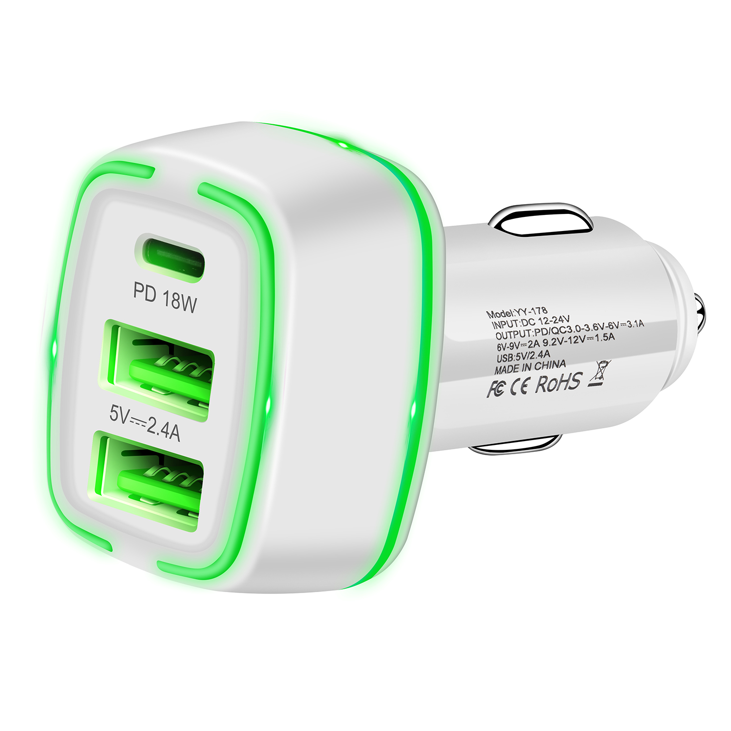 Bakeey-18W-3-Port-USB-PD-Car-Charger-Adapter-USB-C-PD-QC30-Fast-Charging-For-iPhone-13-13-Mini-13-Pr-1930614-2
