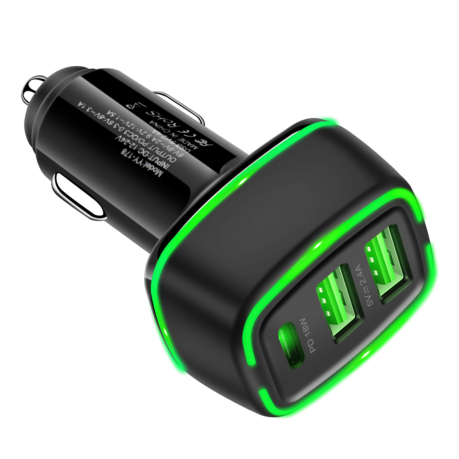 Bakeey-18W-3-Port-USB-PD-Car-Charger-Adapter-USB-C-PD-QC30-Fast-Charging-For-iPhone-13-13-Mini-13-Pr-1930614-4