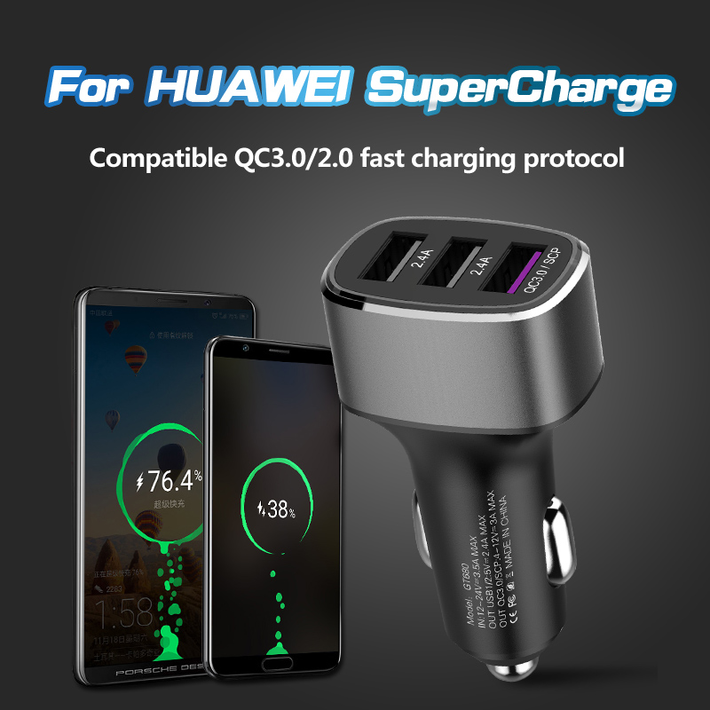 Bakeey-3-Ports-USB-Car-Charger-Compatible-with-Huawei-40W225W-Super-Fast-ChargingOPPO-65W-SuperVOOC--1928683-2