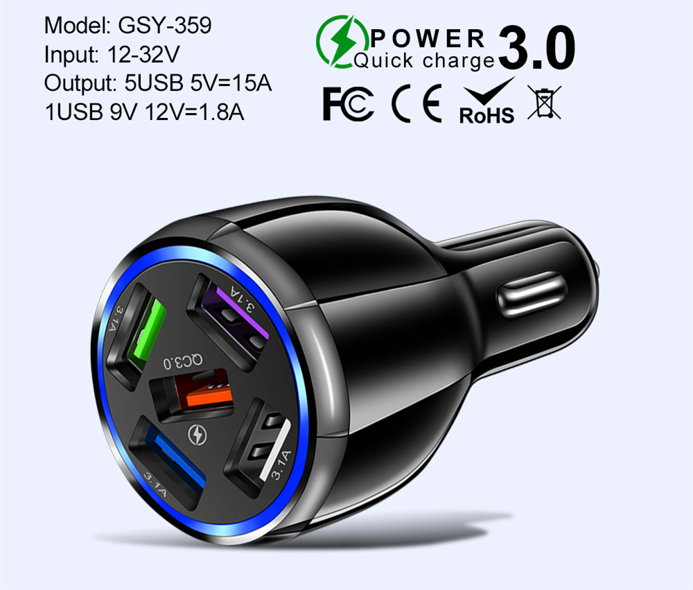 Bakeey-5-USB-QC30-Fast-Charging-Mini-Car-Charger-for-Samsung-Galaxy-Note-S21-ultra-Huawei-Mate40-One-1859864-5