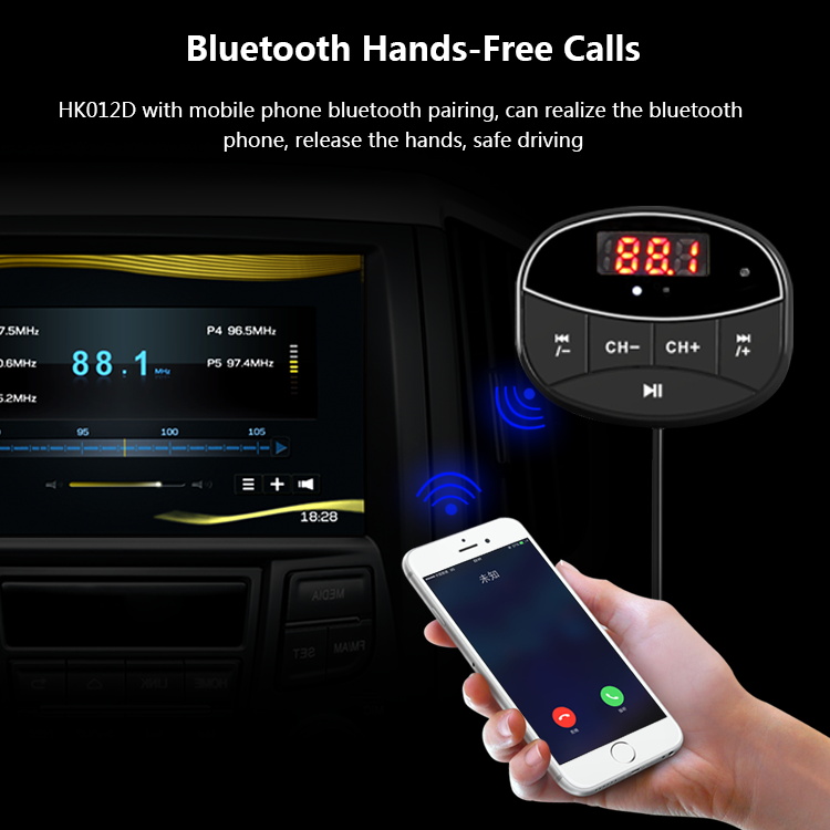 Bakeey-Car-Kit-Hands-Free-TF-Card-Extend-FM-Music-Blutooth-Receiver-Trasmitter-Car-Charger-For-Phone-1284969-3