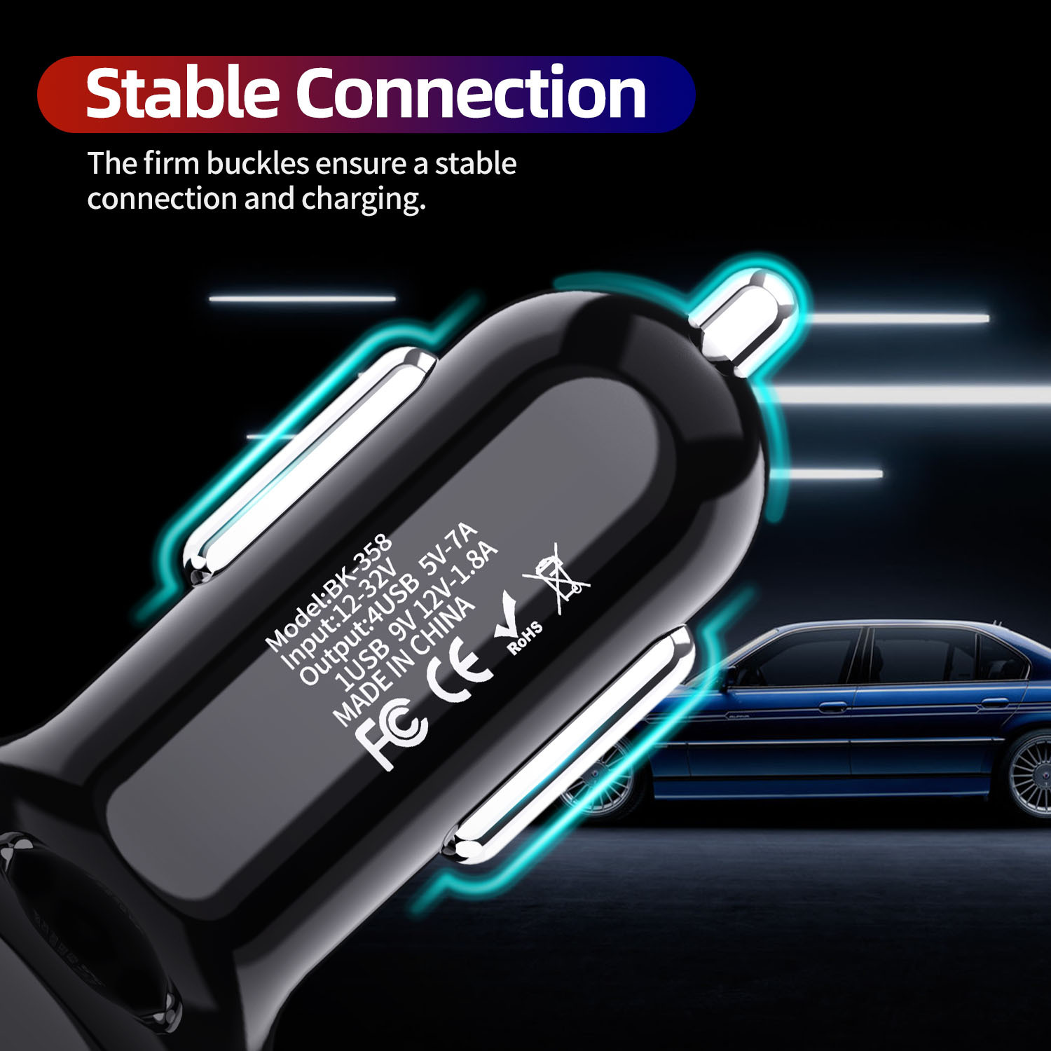 Bakeey-QC30-4-USB-31A-Car-Charger-Fast-Charging-For-iPhone-12-Pro-Max-Mini-OnePlus-8Pro-8T-1790597-6