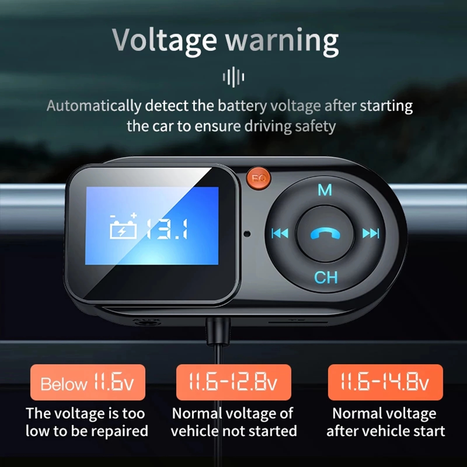 Bakeey-T1-Car-FM-Transmitter-bluetooth-MP3-Player-Handsfree-USB-Charger-Support-TF-Card-Music-Player-1872998-5