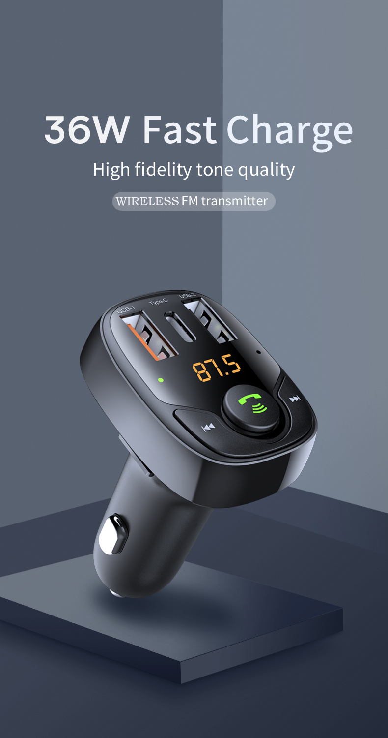 Bakeey-bluetooth-V50-FM-Transmitter-Car-Charger-Support-AFC-SCP-QC30-USB--USB-C-PD-Adapter-Fast-Char-1941228-1