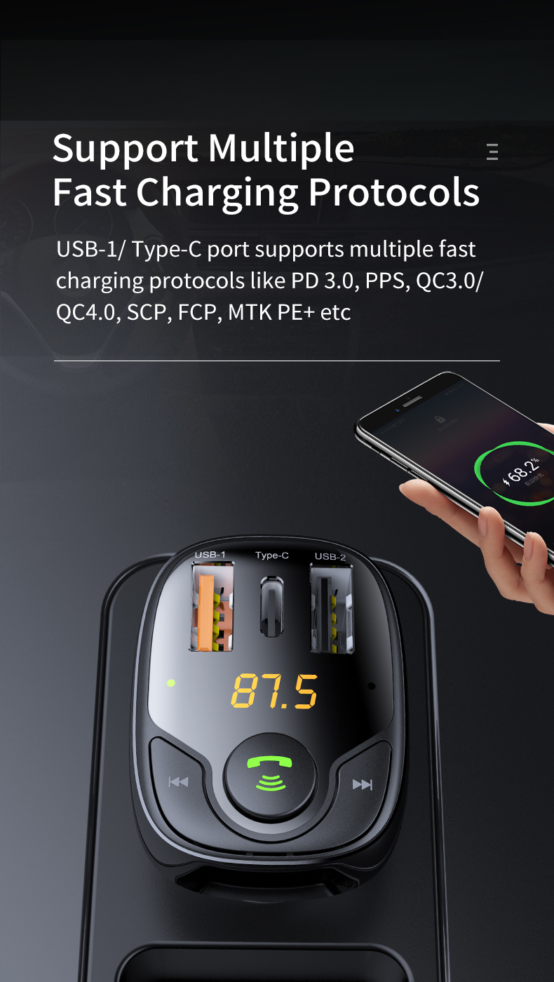 Bakeey-bluetooth-V50-FM-Transmitter-Car-Charger-Support-AFC-SCP-QC30-USB--USB-C-PD-Adapter-Fast-Char-1941228-5