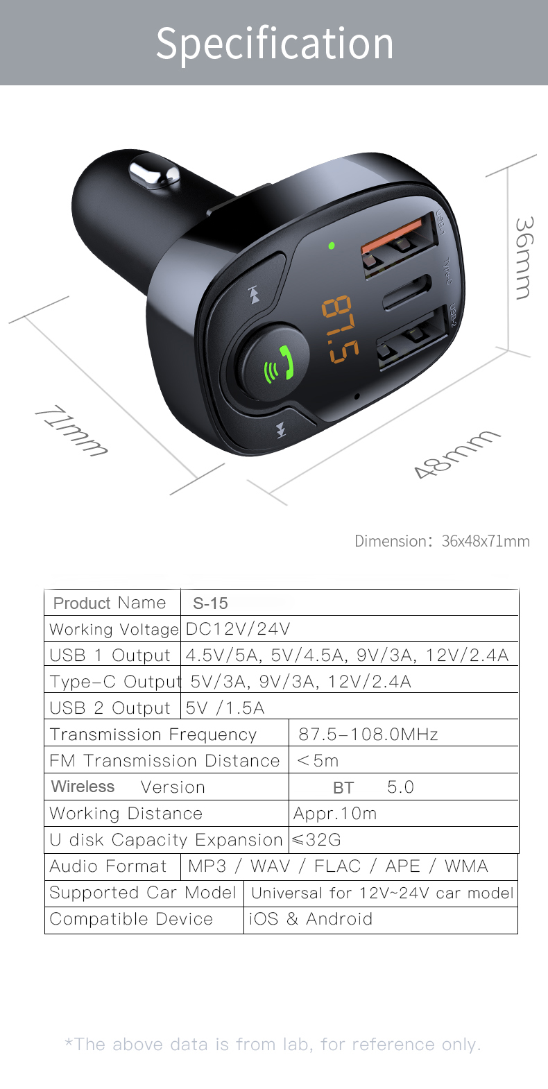 Bakeey-bluetooth-V50-FM-Transmitter-Car-Charger-Support-AFC-SCP-QC30-USB--USB-C-PD-Adapter-Fast-Char-1941228-8