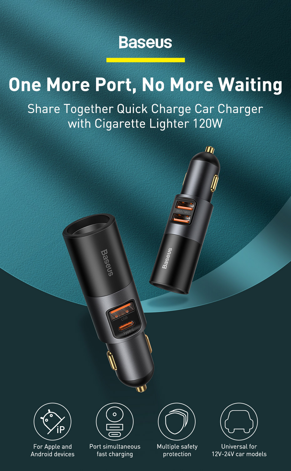Baseus-120W-Car-Lighter-Charger-30W-USB-C-PD-30W-QC30-Support-QC4-AFC-FCP-SCP-PPS-Fast-Charging-For--1841463-1
