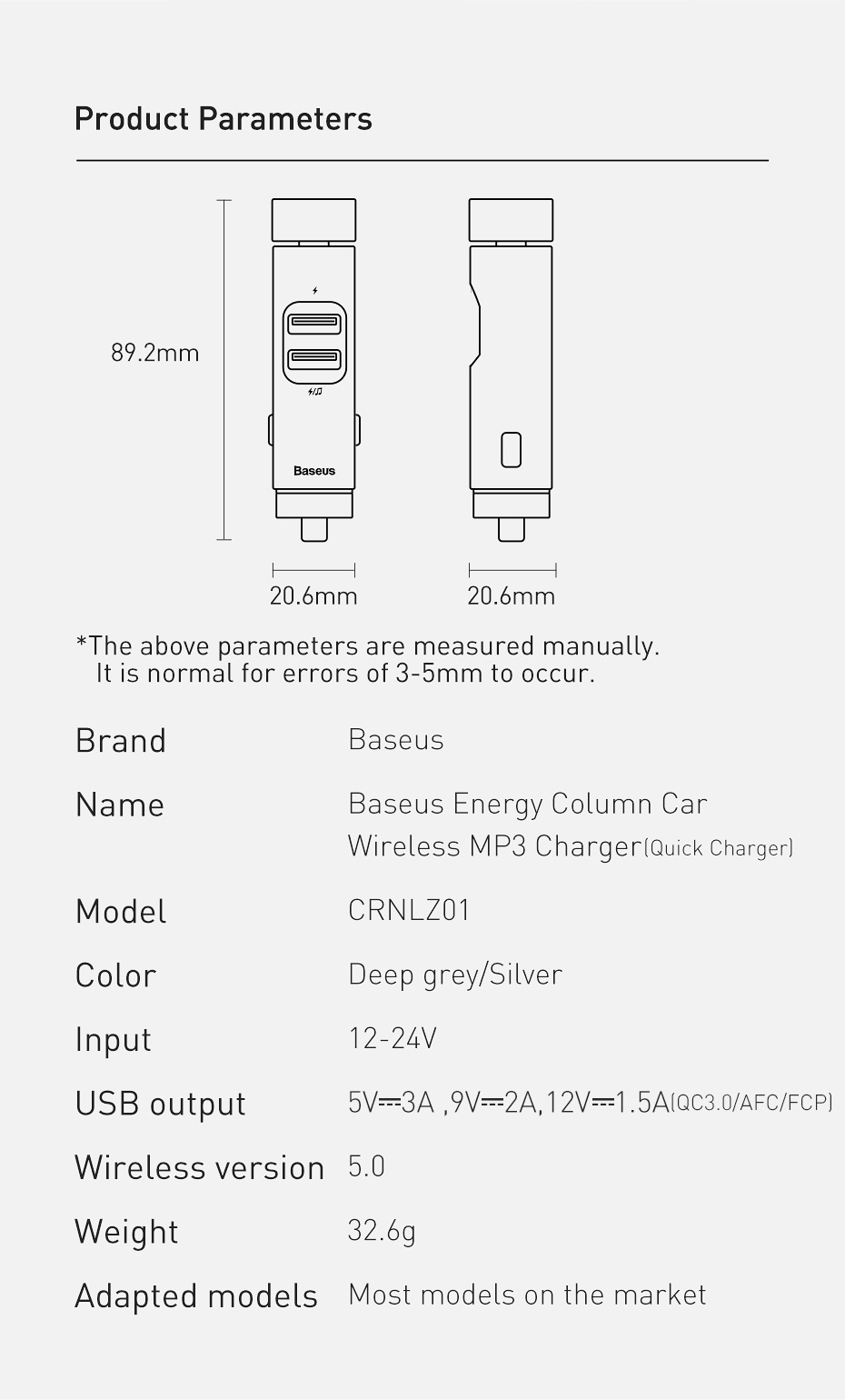 Baseus-Car-31A-PPS-Quick-Charge-Dual-USB-Charger-bluetooth-V50-FM-Transmitter-Adapter-Modulator-Wire-1745431-14
