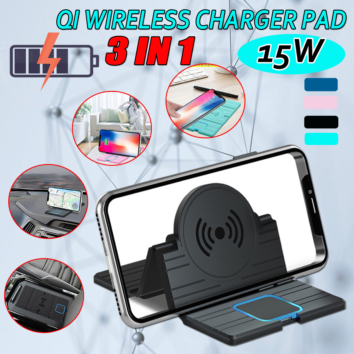15W-Qi-Wireless-Charger-Car-Charger-Pad-Dashboard-Car-Phone-Holder-Car-Mount-Charging-Stand-Dock-Pad-1598451-1