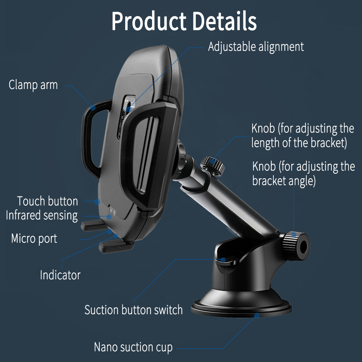 2-In-1-10W-Qi-Wireless-Charger-Fast-Charging-Infrared-Induction-Air-Vent-Dashboard-Car-Phone-Holder--1485080-11