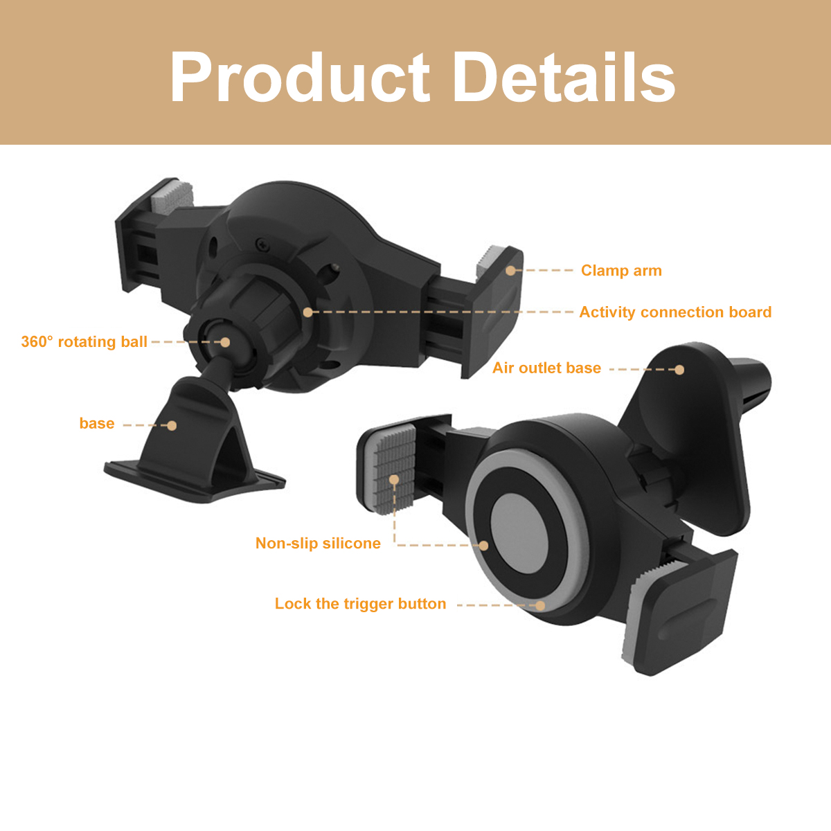 360deg-Rotation-Auto-Lock-Car-Dashboard-Air-Vent-Mobile-Phone-Holder-Stand-Bracket-for-iPhone-12-XS--1821154-2