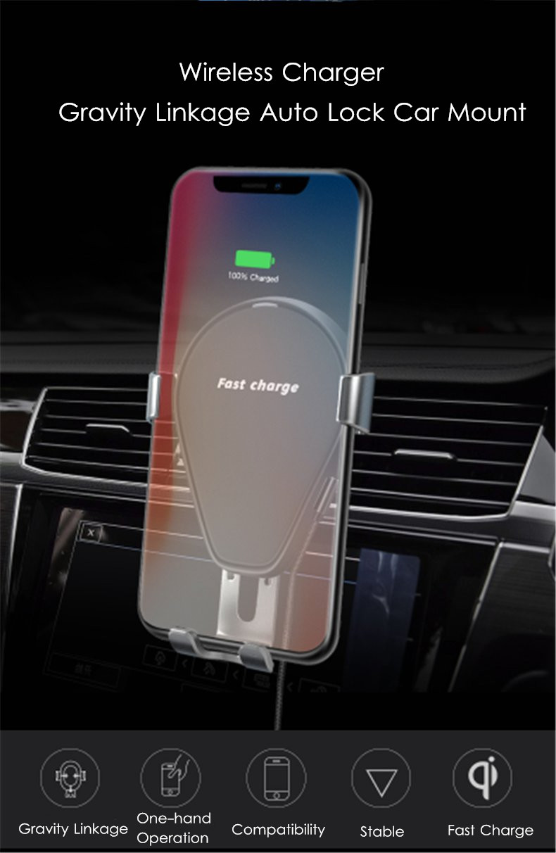 Bakeey-10W-Fast-Qi-Wireless-Charging-Gravity-Auto-Lock-Car-Phone-Holder-Stand-for-iPhone-8-X-1260643-1
