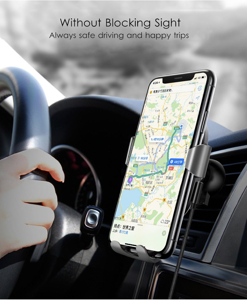 Bakeey-10W-Fast-Qi-Wireless-Charging-Gravity-Auto-Lock-Car-Phone-Holder-Stand-for-iPhone-8-X-1260643-7