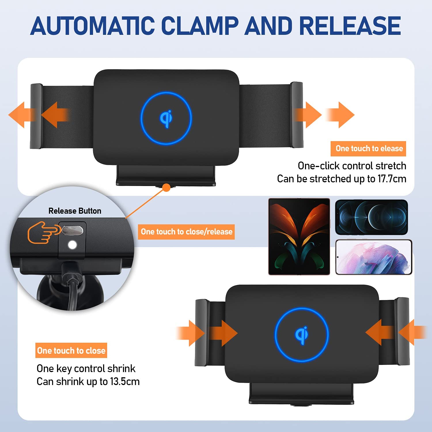 Bakeey-15W10W75W-Car-Wireless-Charging-Holder-Induction-Telescopic-Center-Console-Suction-Cup-Bracke-1934733-3