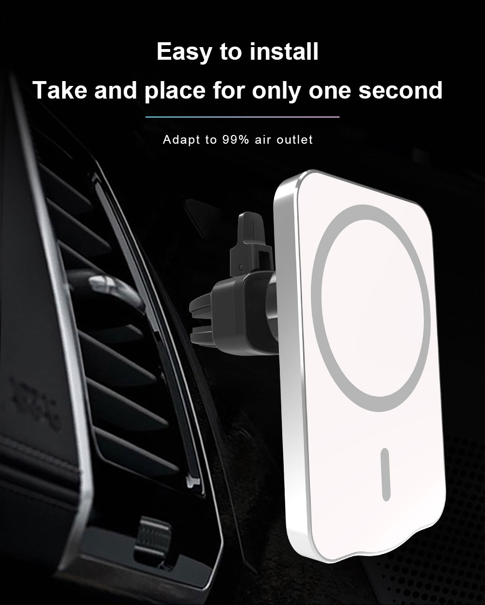 Bakeey-B8-For-Magsafe-Magnetic-Fast-Charging-Wireless-Car-Charger-Mobile-Phone-Air-Vent-Holder-Mount-1789212-10