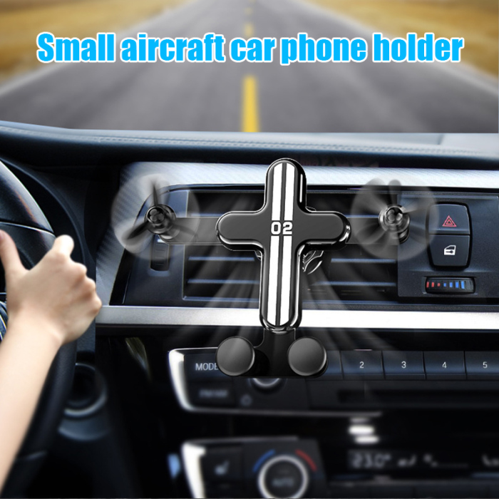 Bakeey-Gravity-Linkage-Automatic-Lock-Air-Vent-Car-Phone-Holder-360-Degree-Rotation-For-40-65-Inch-S-1576692-1