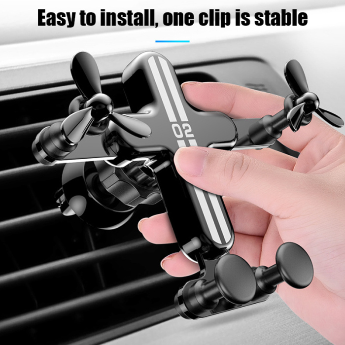 Bakeey-Gravity-Linkage-Automatic-Lock-Air-Vent-Car-Phone-Holder-360-Degree-Rotation-For-40-65-Inch-S-1576692-7
