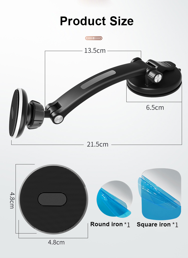 Bakeey-Magnetic-360deg-Rotation-Flexible-Adjustable-Arm-Car-Suction-Cup-Dashboard-Mobile-Phone-Holde-1907378-10