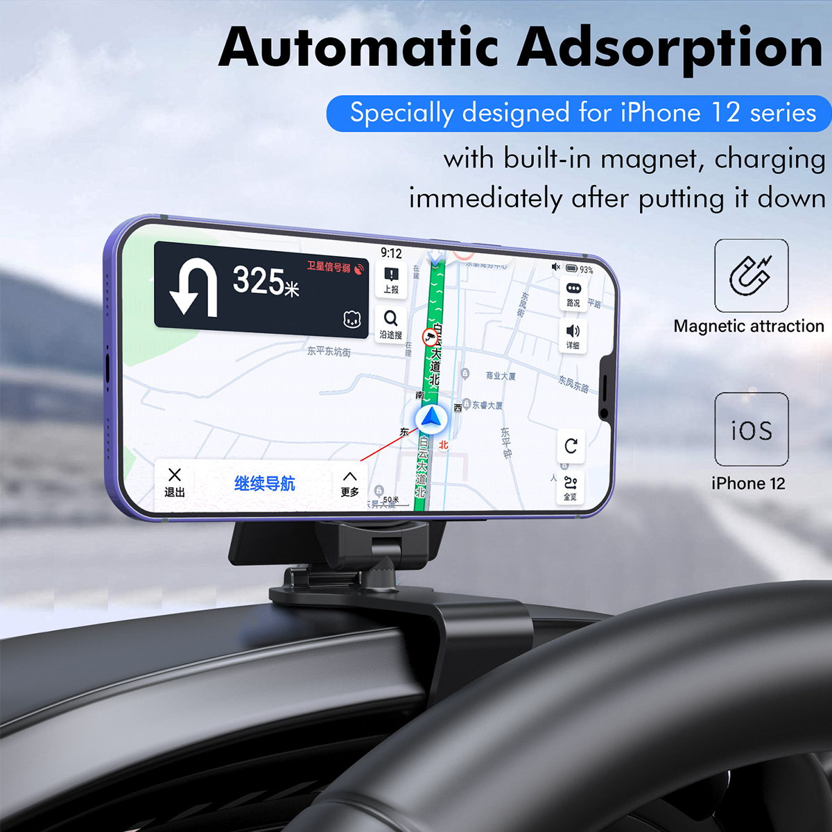 Bakeey-Multifunctional-Magnetic-360deg-Rotation-Car-GPS-Navigation-Dashboard-Sunvisor-Mobile-Phone-H-1921587-4