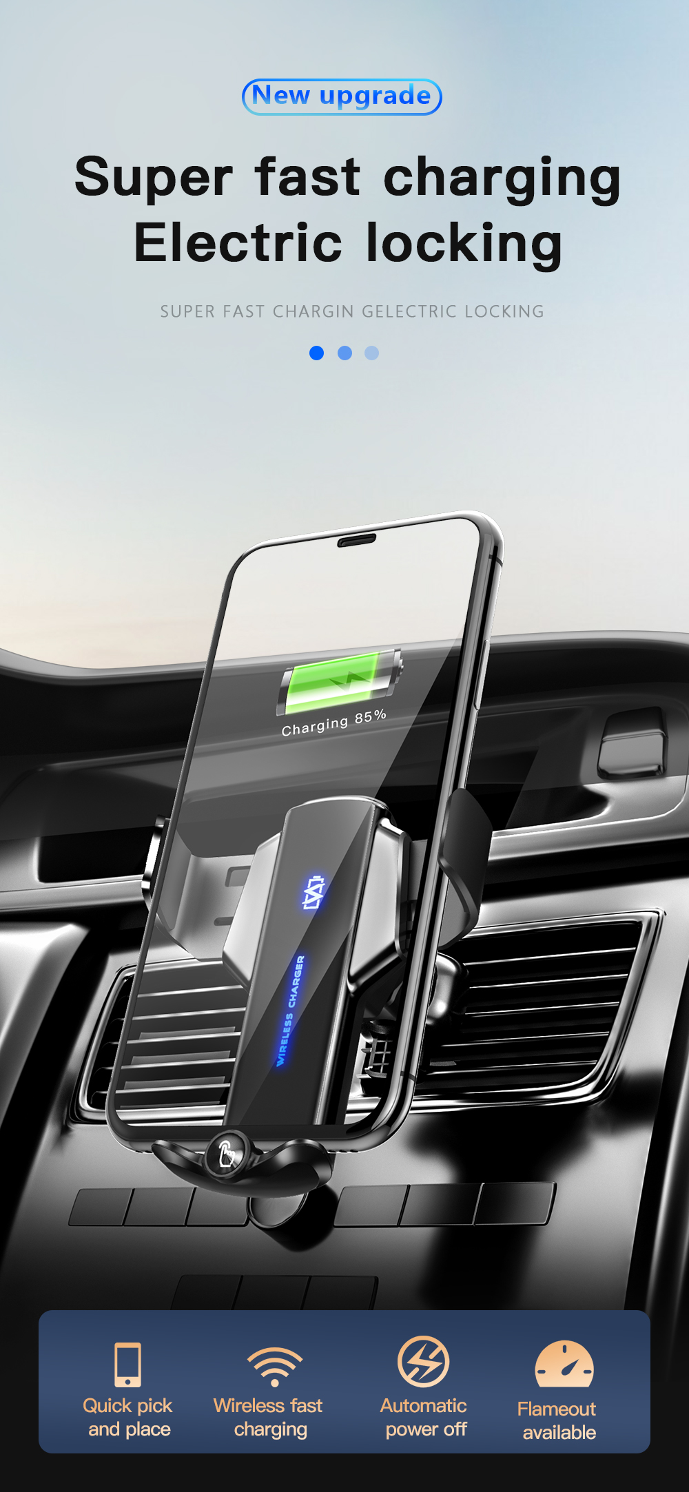 Bakeey-Q12-360deg-Rotating-15W-Qi-Wireless-Fast-Charging-Gravity-Sensor-Car-Air-Vent-Mount-Bracket-F-1922590-1