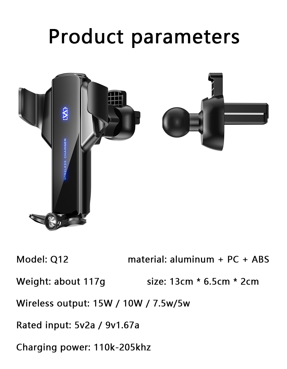 Bakeey-Q12-360deg-Rotating-15W-Qi-Wireless-Fast-Charging-Gravity-Sensor-Car-Air-Vent-Mount-Bracket-F-1922590-15