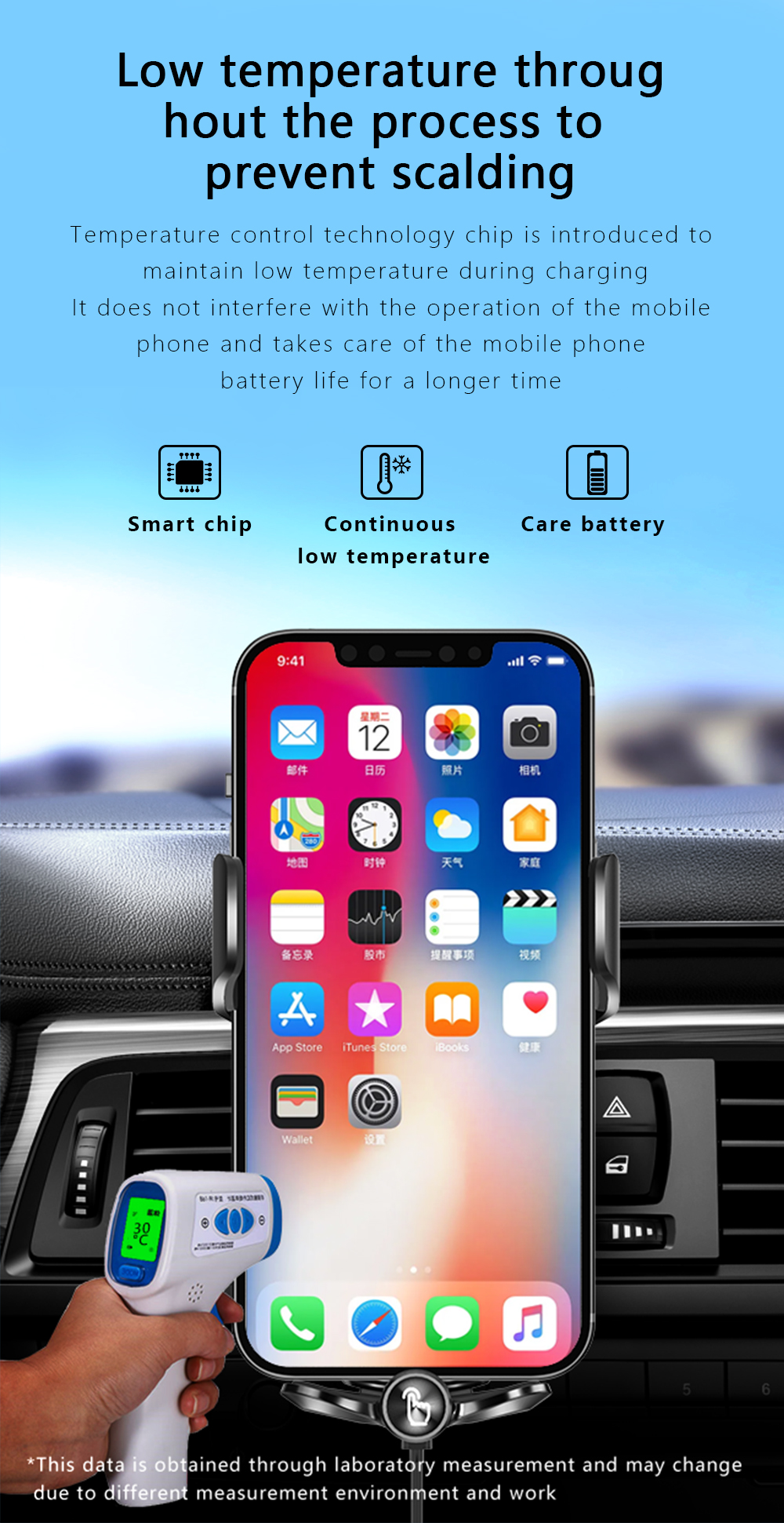 Bakeey-Q12-360deg-Rotating-15W-Qi-Wireless-Fast-Charging-Gravity-Sensor-Car-Air-Vent-Mount-Bracket-F-1922590-10