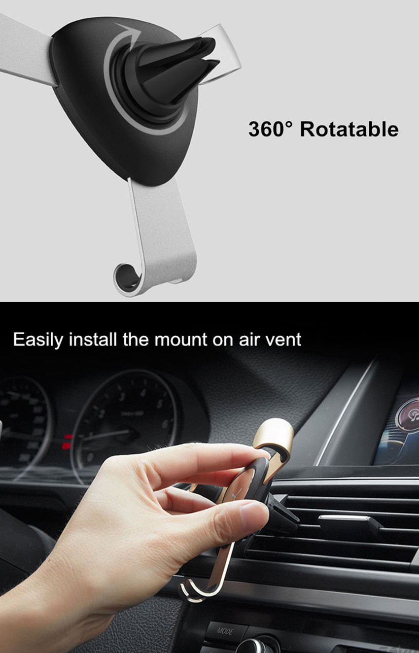 Bakeeytrade-Gravity-Linkage-Auto-Lock-Metal-Car-Air-Vent-Phone-Holder-Stand-for-Xiaomi-Mobile-Phone-1203097-4