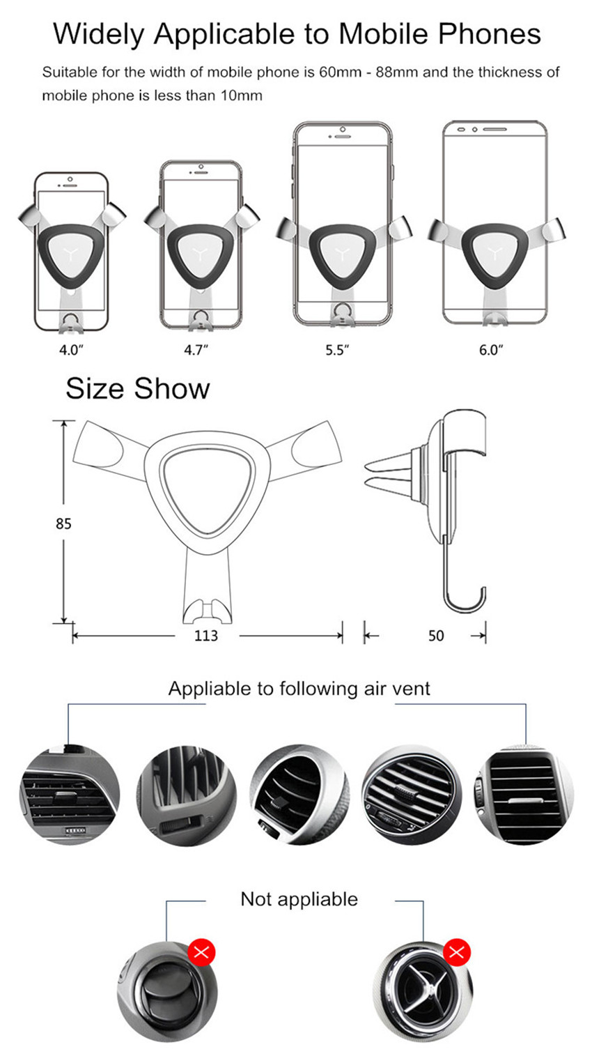 Bakeeytrade-Gravity-Linkage-Auto-Lock-Metal-Car-Air-Vent-Phone-Holder-Stand-for-Xiaomi-Mobile-Phone-1203097-9