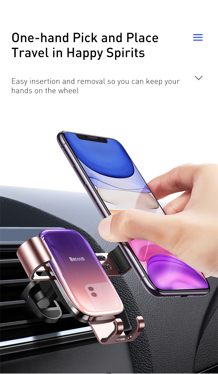 Baseus-Glazed-Gravity-Linkage-Automatic-Lock-Air-Vent-Car-Phone-Holder-Car-Mount-For-Smart-Phone-47--1670229-7