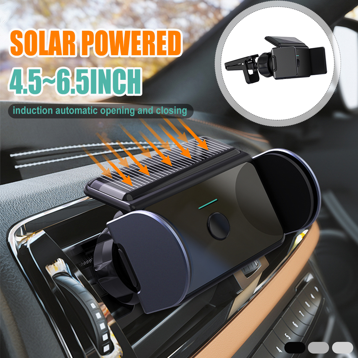 Car-Air-Vent-Bicycle-Mobile-Phone-Holder-Solar-Powered-Smart-Clamp-Arm-Automatic-Opening-and-Closing-1882463-1