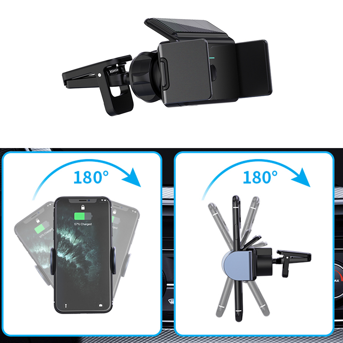 Car-Air-Vent-Bicycle-Mobile-Phone-Holder-Solar-Powered-Smart-Clamp-Arm-Automatic-Opening-and-Closing-1882463-5