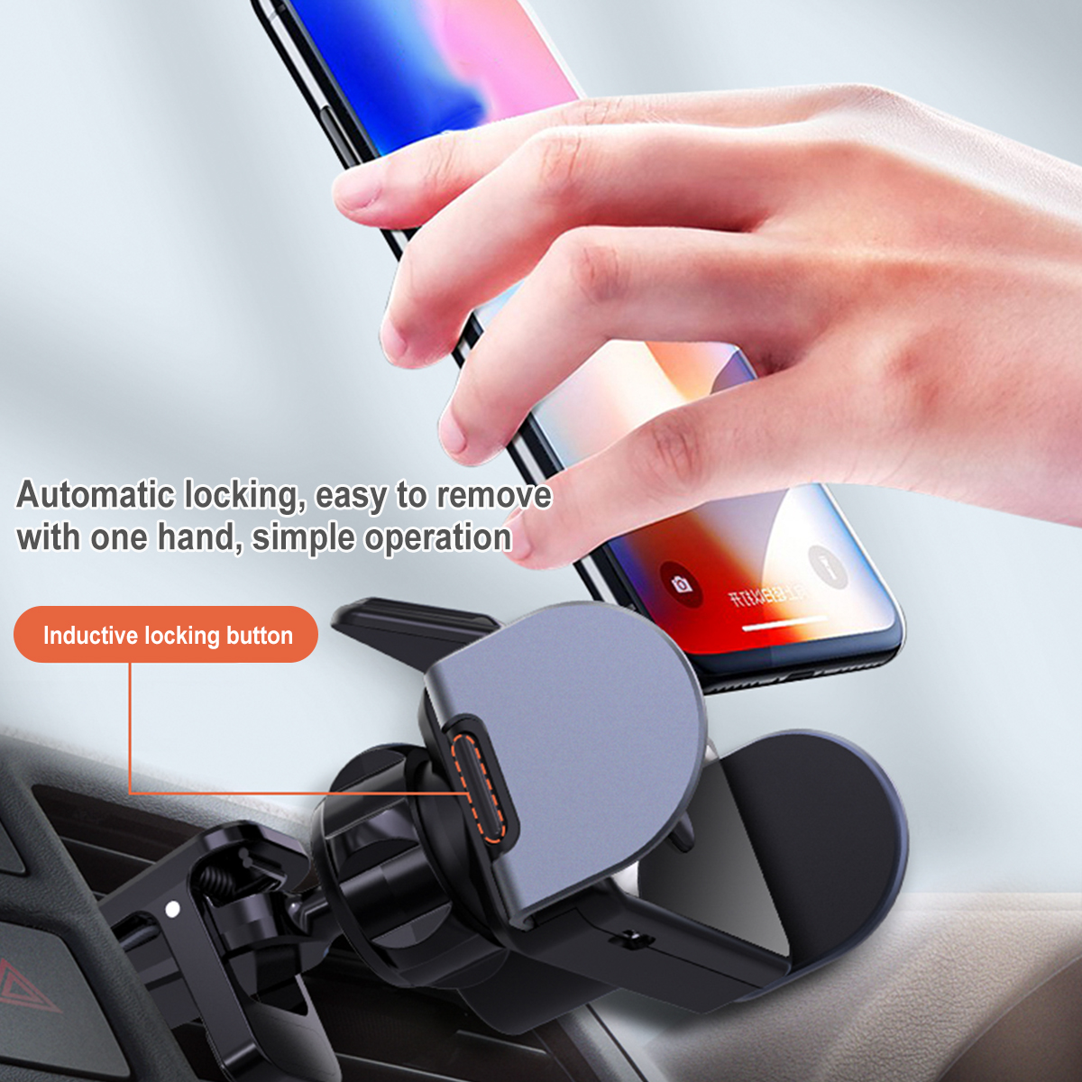 Car-Air-Vent-Bicycle-Mobile-Phone-Holder-Solar-Powered-Smart-Clamp-Arm-Automatic-Opening-and-Closing-1882463-8