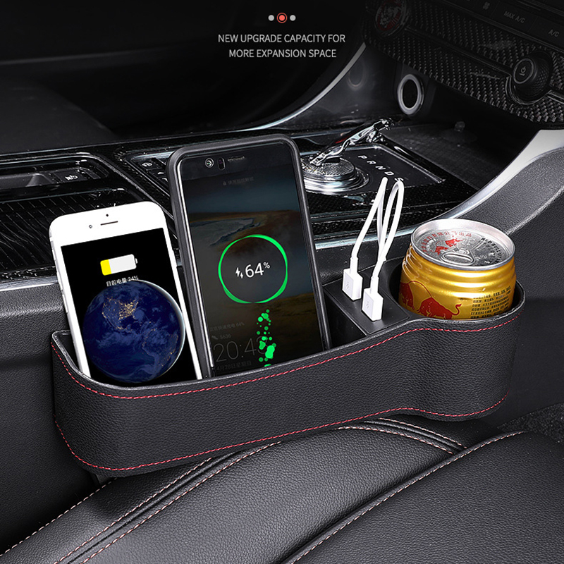 Car-Seat-Gap-Storage-Box-Multifunction-USB-Charging-Leather-Car-Water-Cup-Phone-Holder-1740452-4