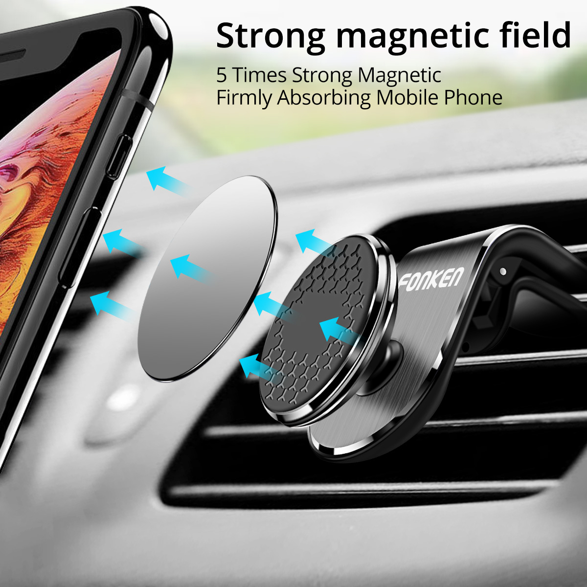FONKEN-Aluminum-Alloy-360deg-Rotation-Magnetic-Car-Phone-Holder-Stand-Car-Air-Vent-Clip-Mount-Holder-1723162-2