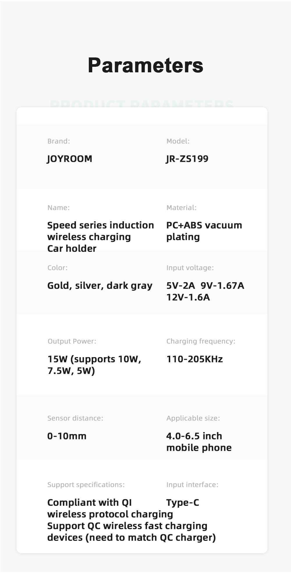 Joyroom-15W-Qi-Wireless-Charger-Infrared-Smart-Sensor-Air-Vent-Dashboard-Car-Phone-Holder-Car-Mount--1611189-12