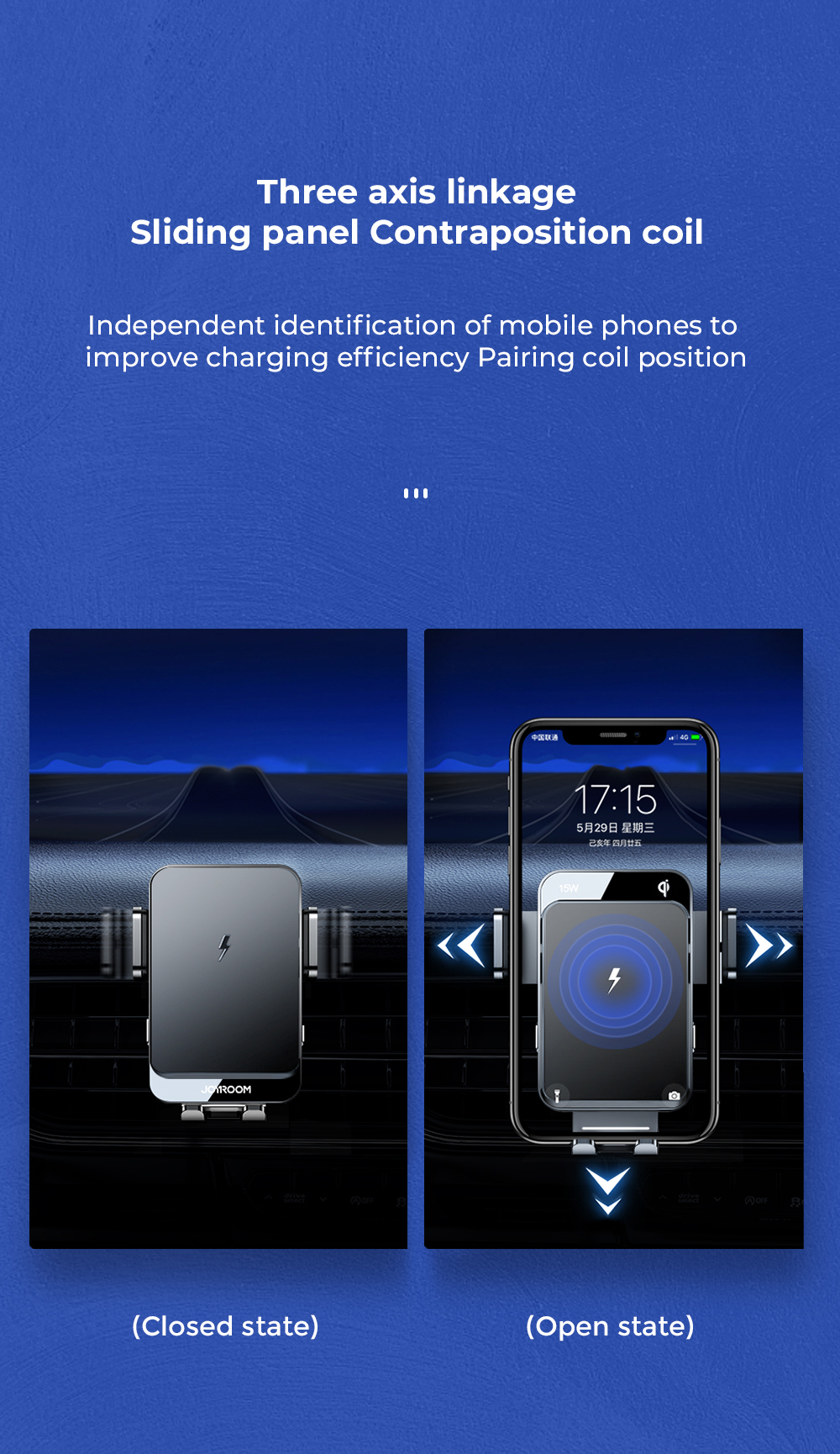 Joyroom-15W-Qi-Wireless-Fast-Charging-Car-Phone-Holder-Stand-in-Car-Air-Vent-MountDashboard-Phone-Mo-1717523-5