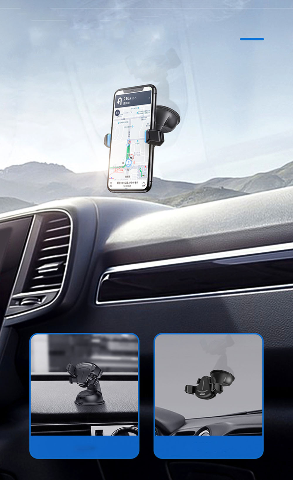 Joyroom-T-type-Suction-Cup-360deg-Rotation-Dashboard-Bracket-Car-Phone-Holder-for-40-67-Inch-Mobile--1730100-1