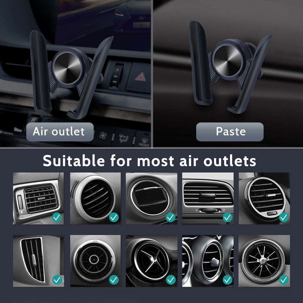 Multifunctional-360deg-Rotation-Gravity-Linkage-Car-Air-Vent-Dashboard-Mobile-Phone-Holder-Stand-Bra-1853728-9