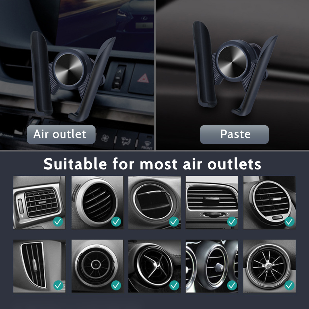 Multifunctional-360deg-Rotation-Gravity-Linkage-Car-Air-Vent-Dashboard-Mobile-Phone-Holder-Stand-Bra-1853728-9