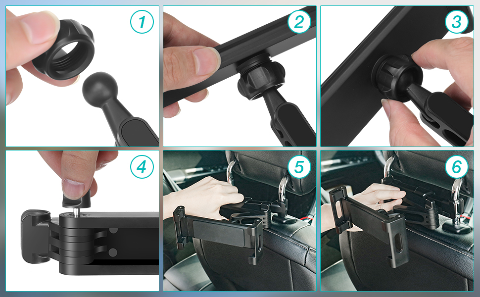 SAWAKE-Universal-Car-Headrest-Tablet-Mount-360deg-Rotating-Adjustable-Auto-Seat-Back-Phone-Holder-St-1822347-11